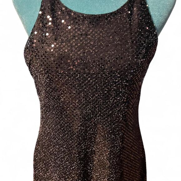 Vintage Women's Betsy & Adam Black Sequin Mini Dress Size Small - Picture 5 of 7